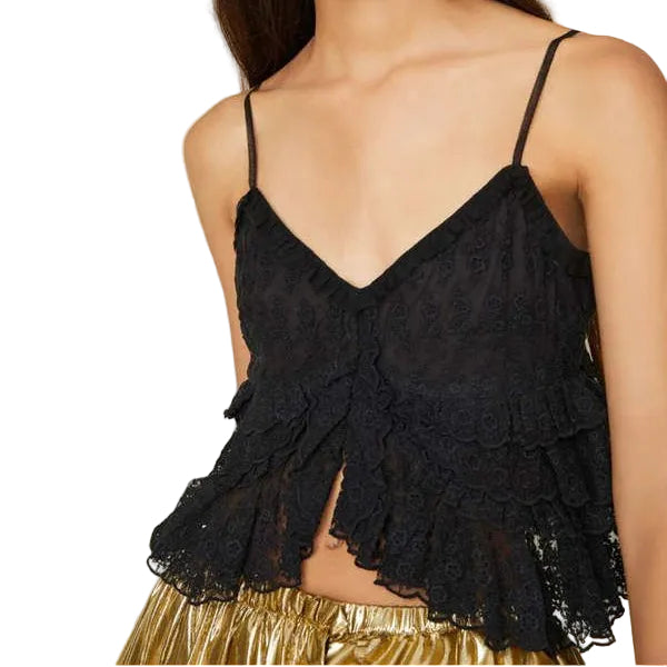 Top Love Shack Fancy Bordado Preto Tam PP BR