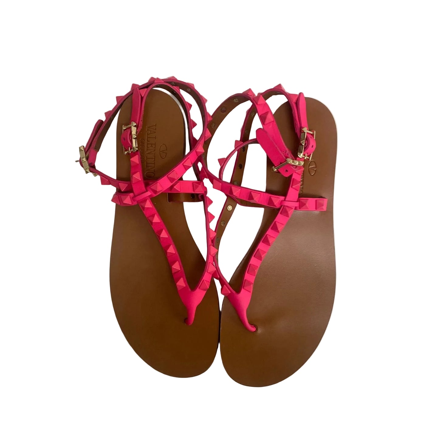 Rasteira Valentino Rosa Com Spikes Tam 34 Br