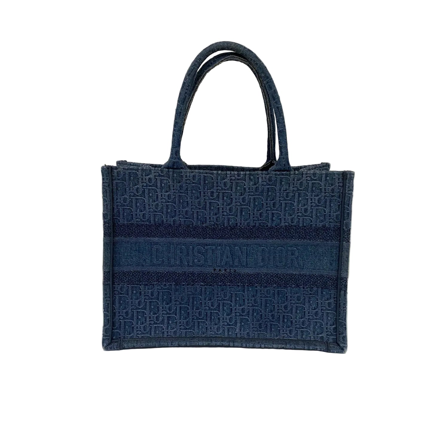 Bolsa Christian Dior Book Tote Jeans Azul Média