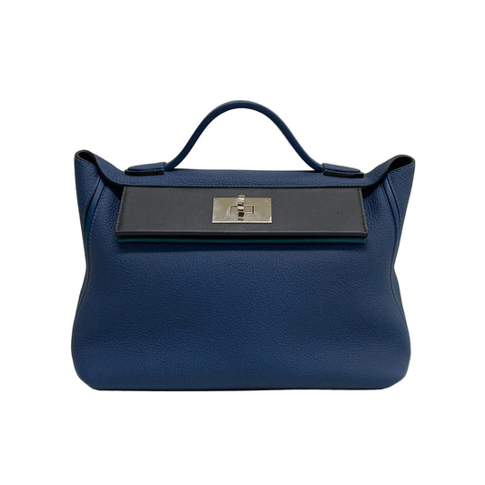 Bolsa Hermès 24/24 Azul Ferragem Palladium