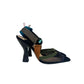 Sapato Fendi Slingback Preto e Azul Tam 37 BR