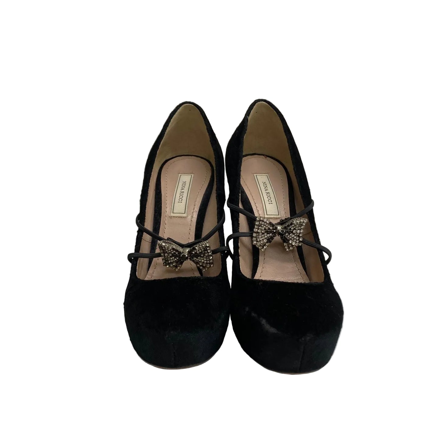 Sapato Nina Ricci Preto Veludo Tam 34 Br