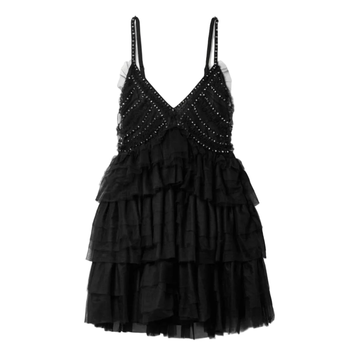Vestido Love Shack Fancy Preto Tule Tam P