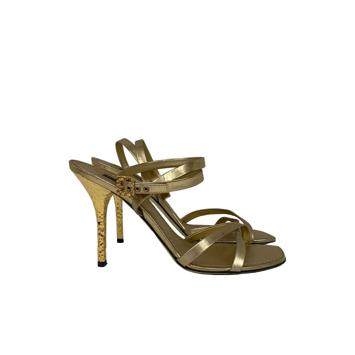 Sandália Louis Vuitton Dourada Tam 37 BR