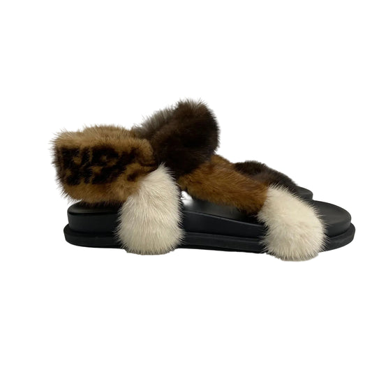 Rasteira Fendi Pelugem Marrom Tam 38 Br