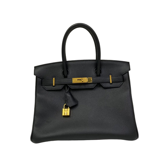 Bolsa Hermes Birkin 30 Preta Ferragem Gold