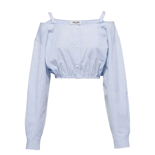 Camisa Cropped Miu Miu Listrada Tam 38 Br