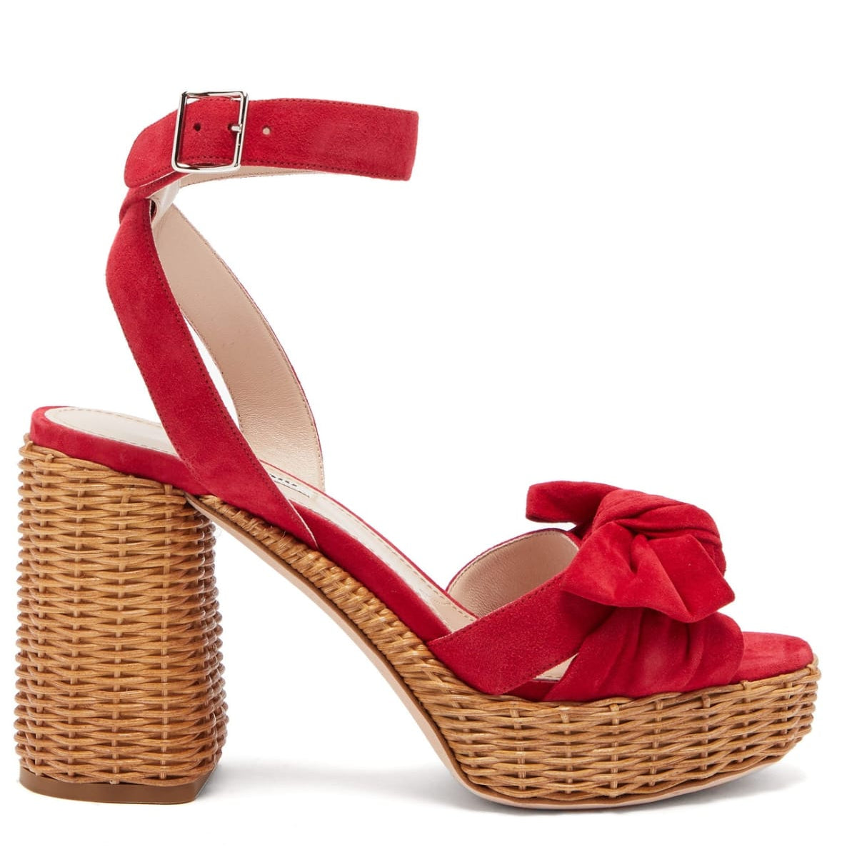 Sandalia Plataforma Miu Miu Vermelha Tam 36 Br