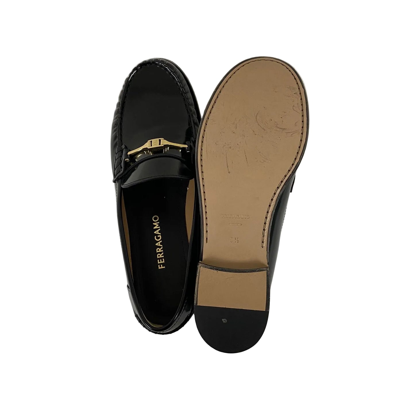 Mocassim Ferragamo Couro Vinil Tam 39 Br