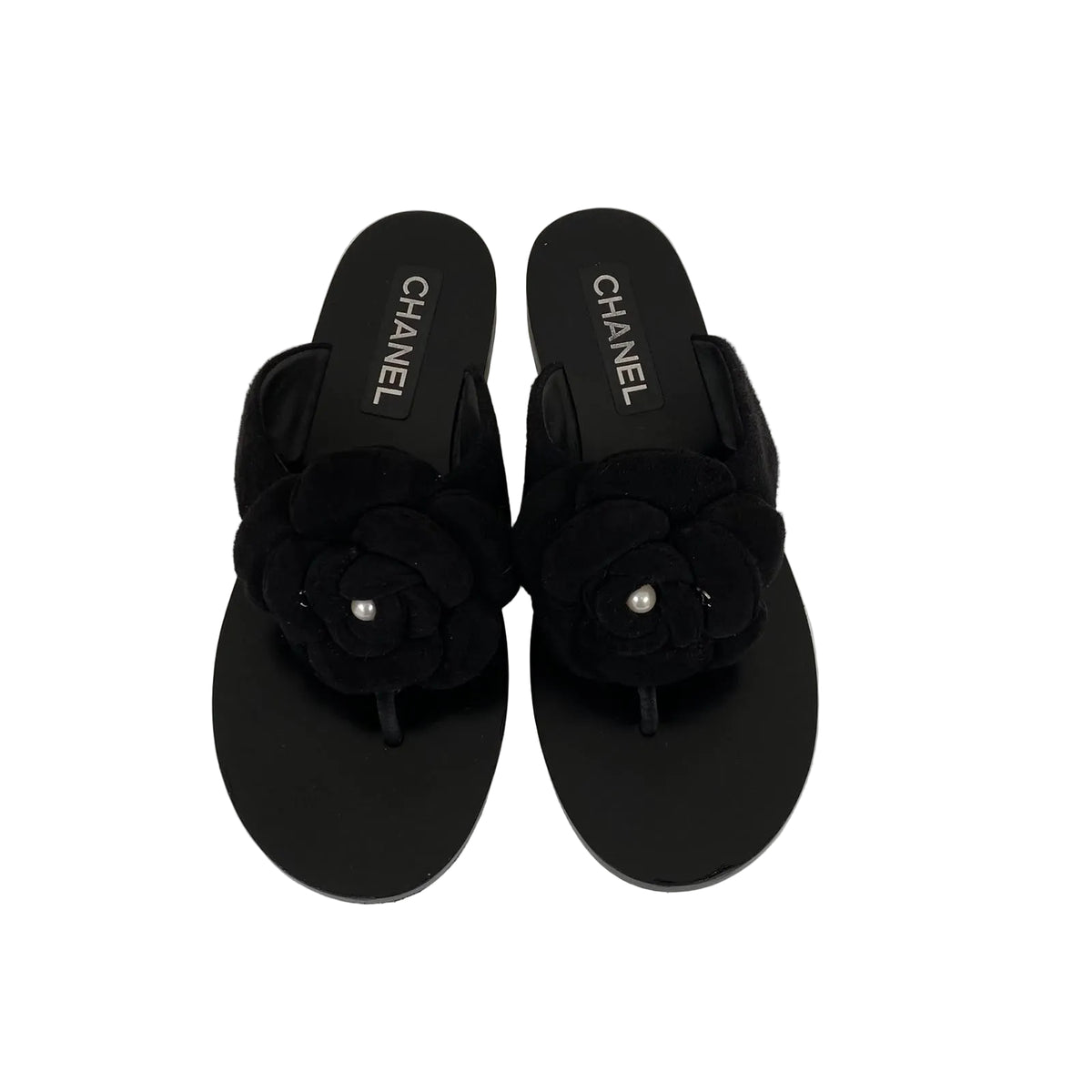 Rasteira Chanel Preta Camelia Tam 37 BR