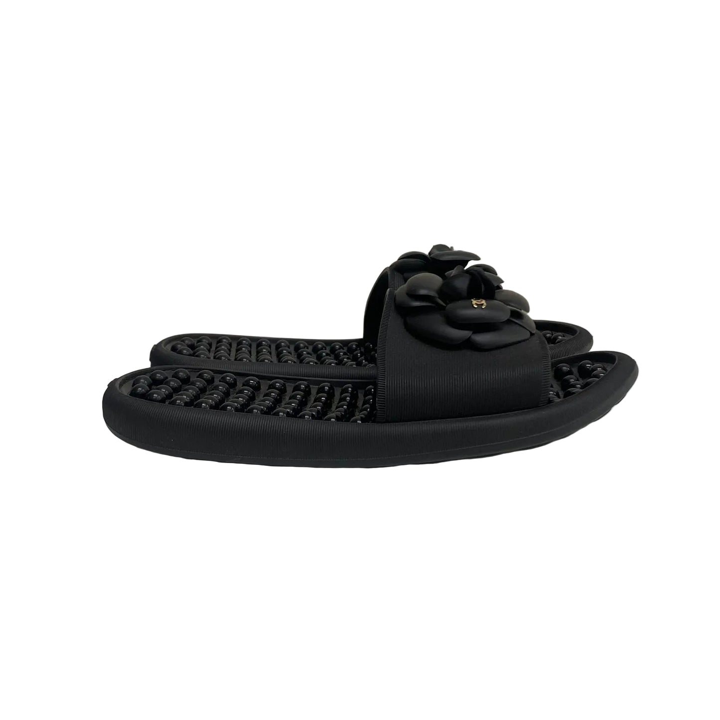 Rasteira Chanel Preta Camélia Tam 38 Br