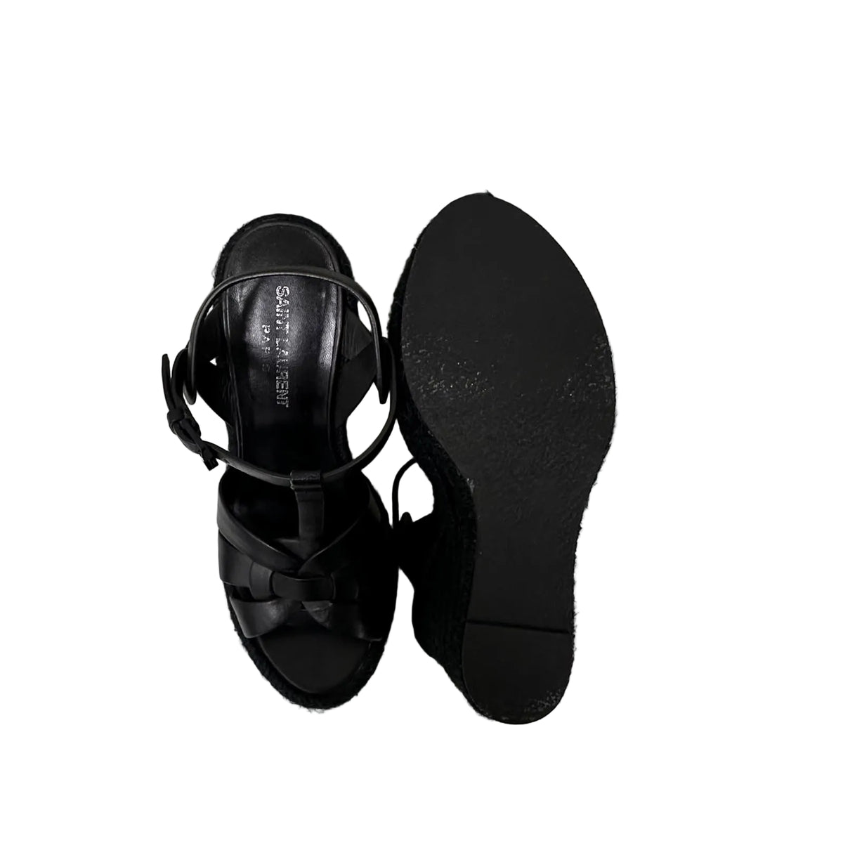 Sandalia Saint Laurent Tribute Espadrilles Wedge In Smooth Tam 34,5 BR