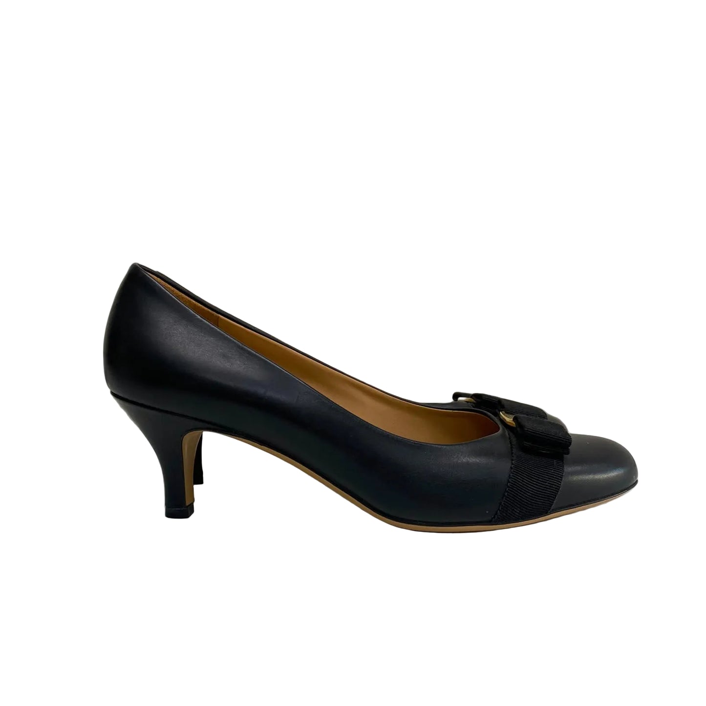 Sapato Ferragamo Salto Preto Tam 38,5 Br