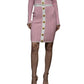 Saia Balmain Rosa e Branco Tam 42 Br