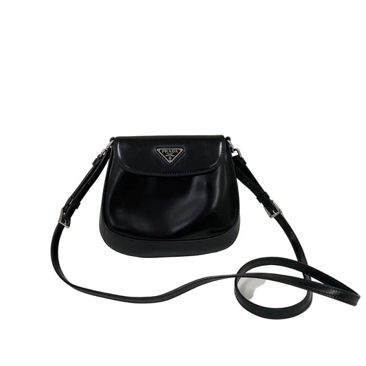 Bolsa Prada Cleo Preta Ferragem Prata