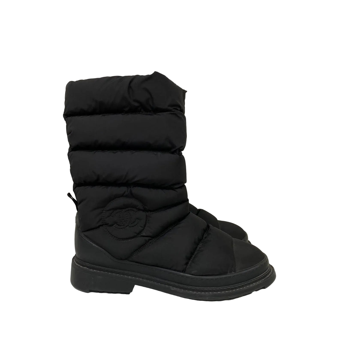 Bota Chanel Acolchoada De Neve Preta Tam 38 BR