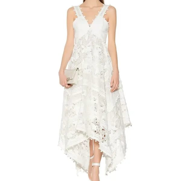 Vestido Zimmermann Corsage Embellished Midi Dress Branco Tam 34 BR