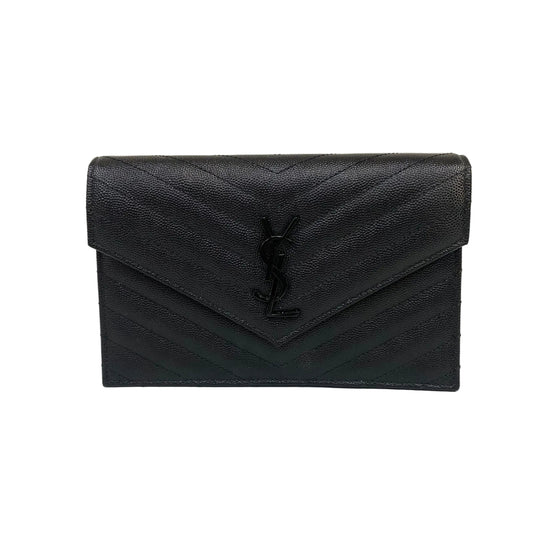 Bolsa Saint Laurent Envelope Wallet On Chain Preta