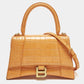Bolsa Balenciaga Hourglass Small Croc-Effect Leather Laranja