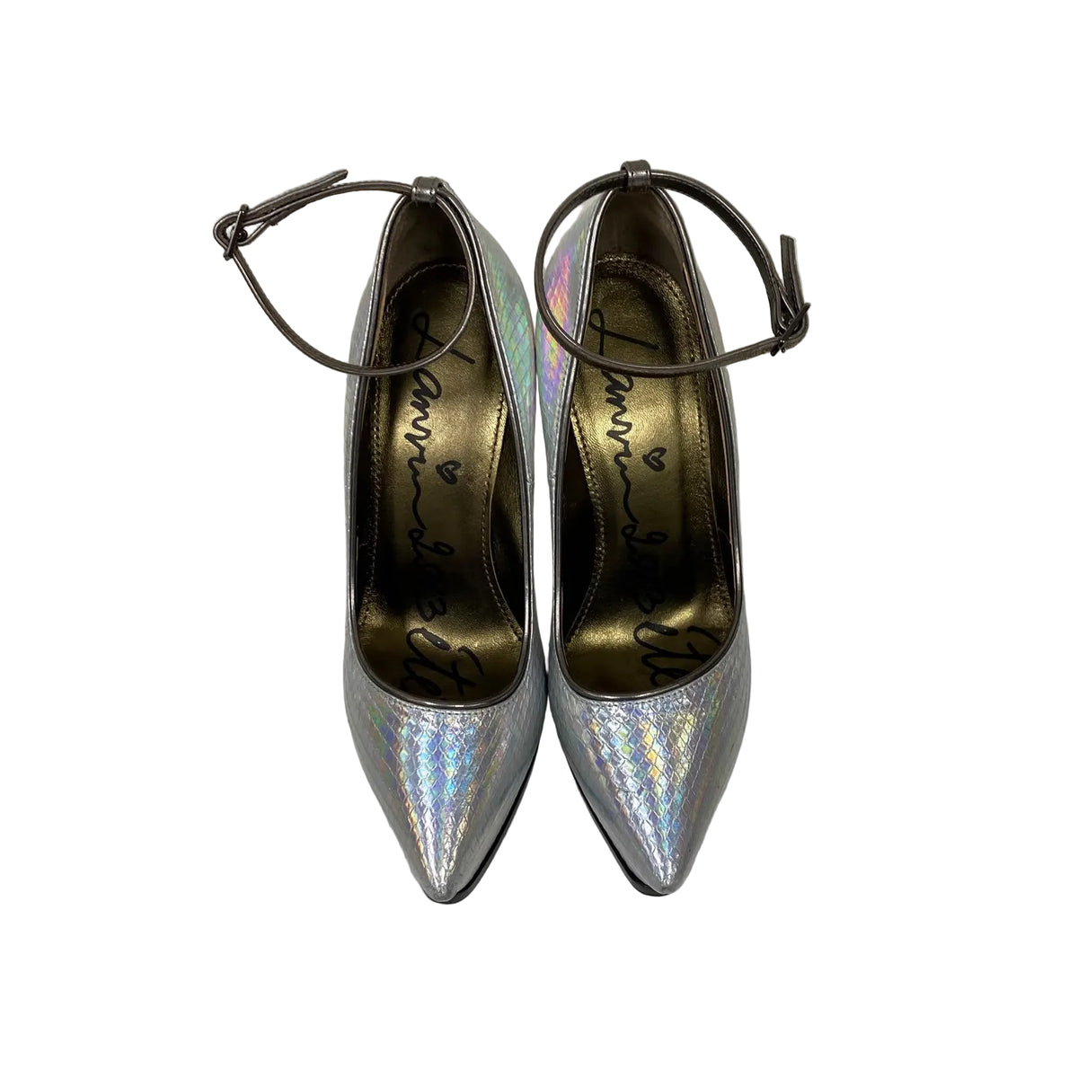 Sandália Lanvin Prata Holográfica Tam 34 BR