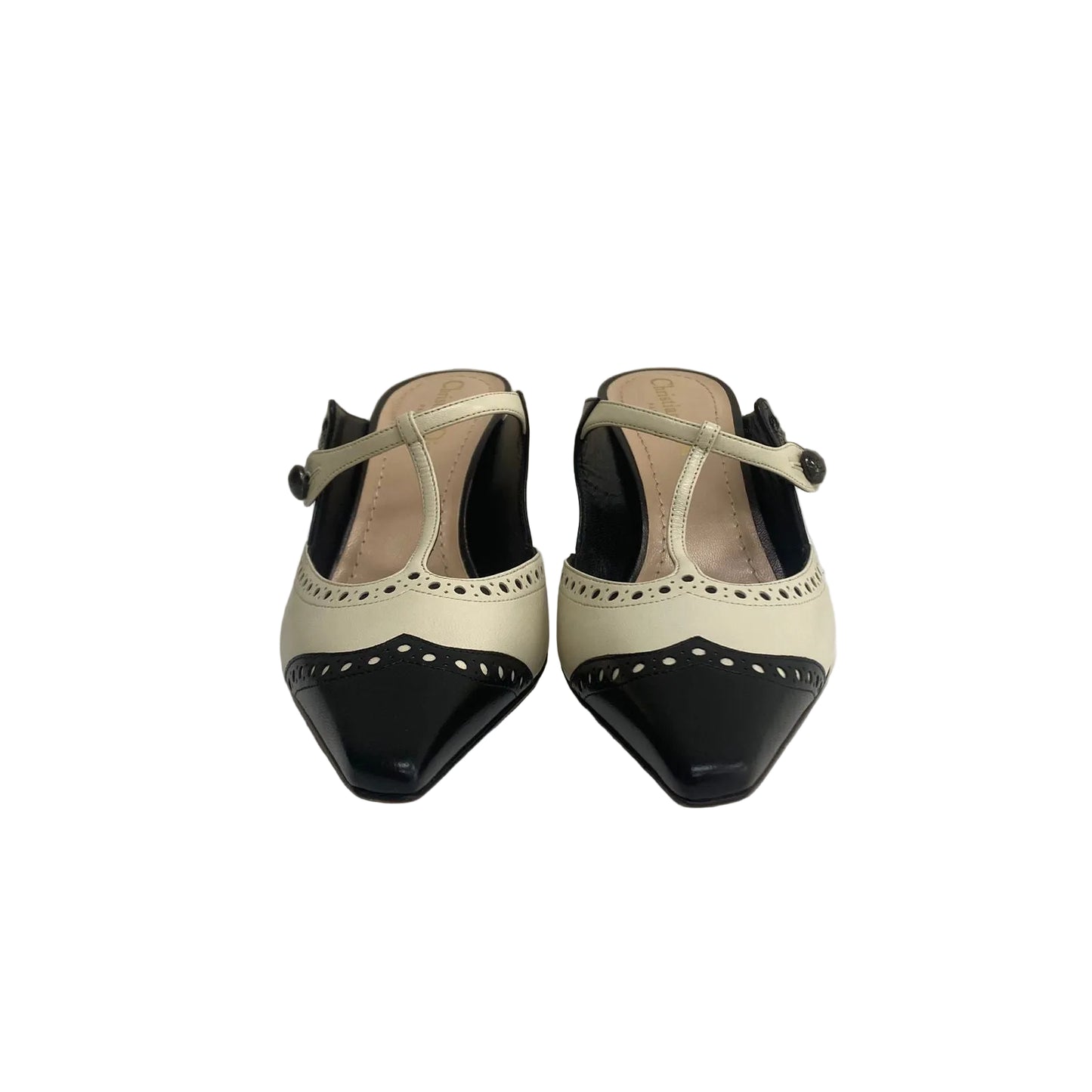 Scarpin Christian Dior Bicolor Preto e Off White Tam 34 Br