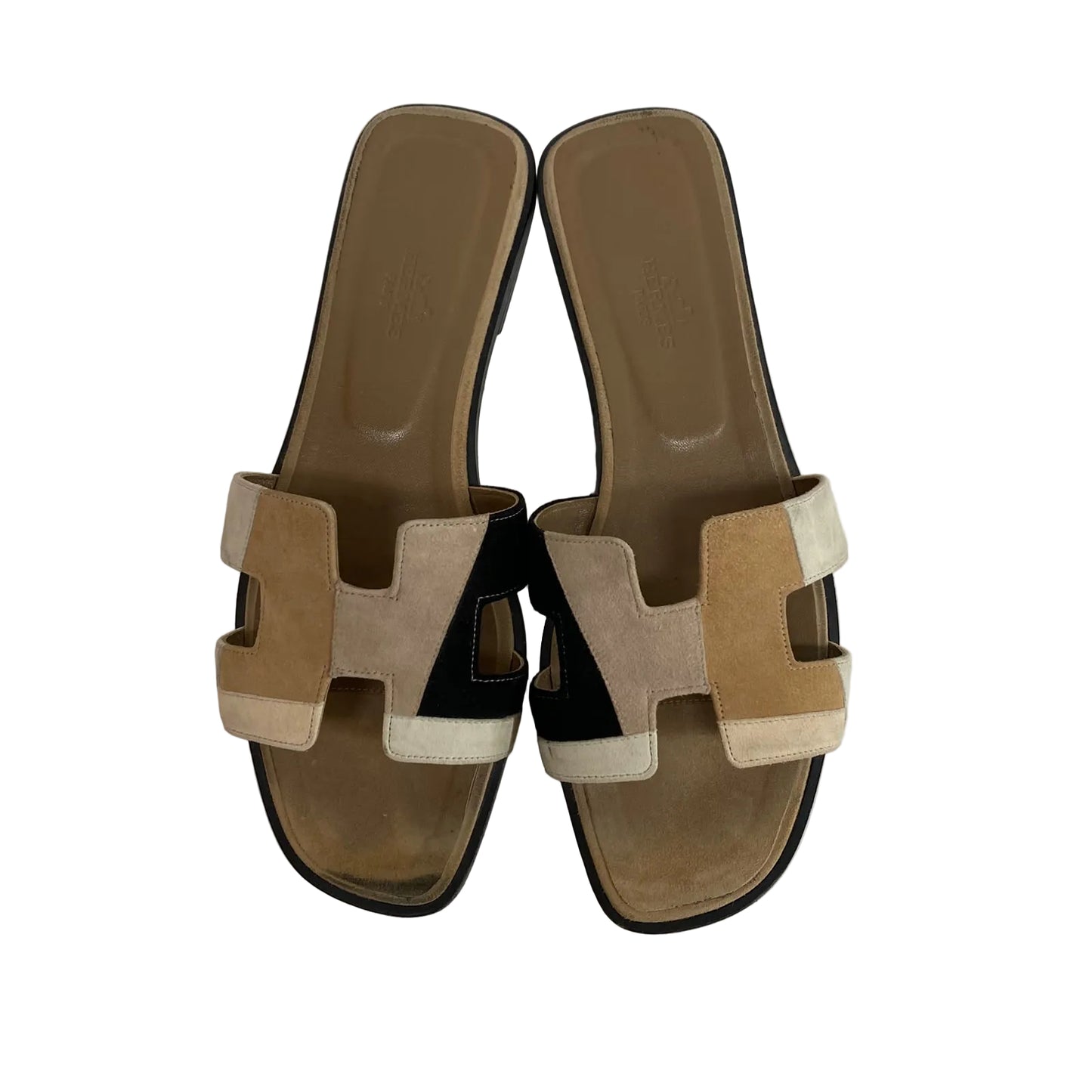 Rasteirinha Hermes Oran Tons de Bege Tam 37 BR