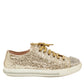 Tenis Miumiu  Gold Gitter Metal Cap Dourado Tam 35,5 Br