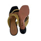 Sandalia Aquazzura Tiras Preto e Dourado Tam 38 BR