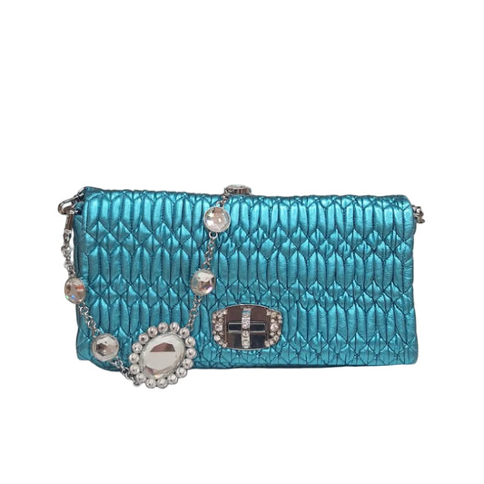 Bolsa Miumiu Cristal Azul Média