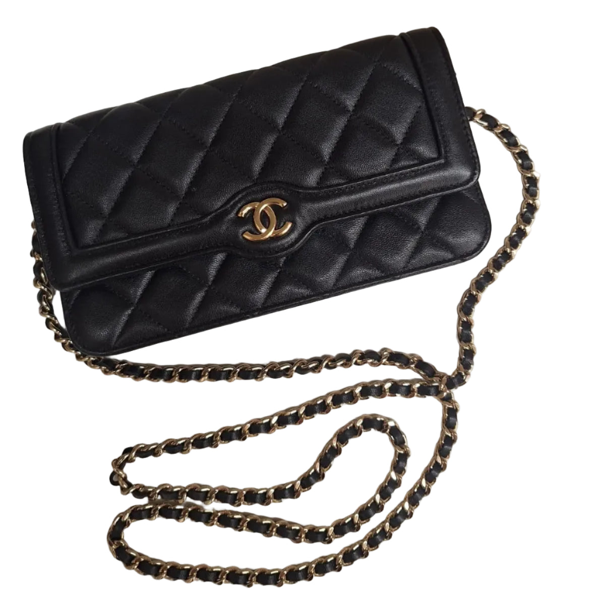 Bolsa Chanel Wallet On Chain Preta