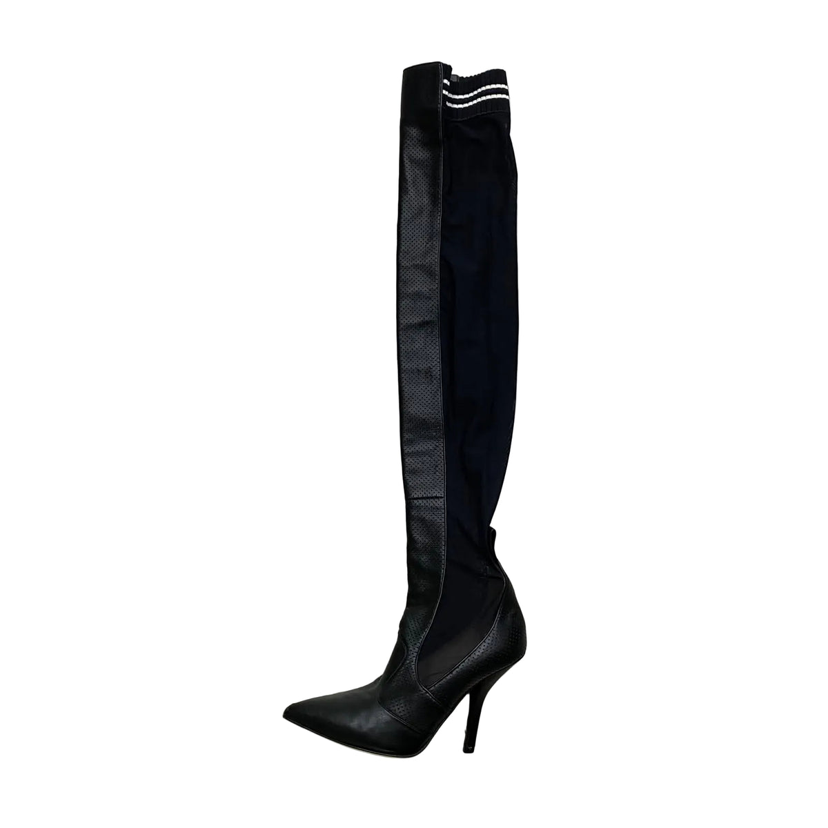 Bota Fendi Cano De Tecido Preta Tam 37 BR