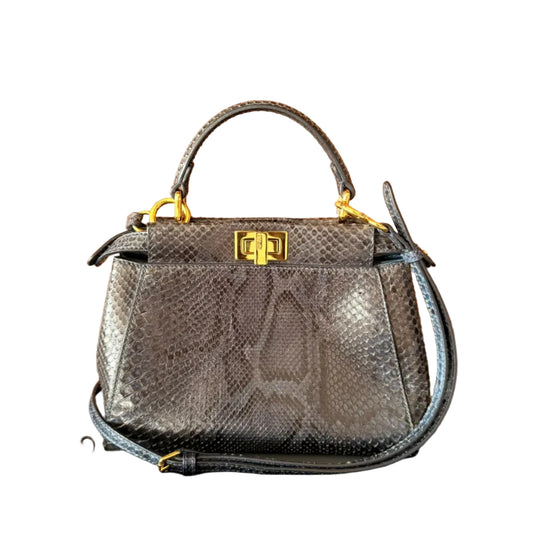Bolsa Fendi Peekaboo Small Python Cinza