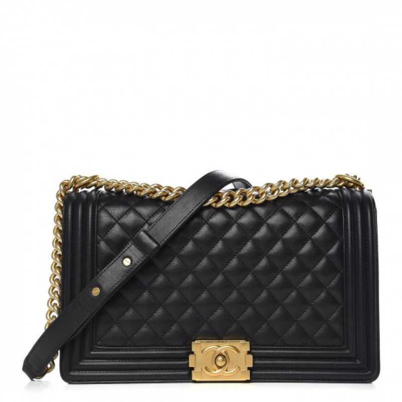 Bolsa Chanel Boy Couro Preta