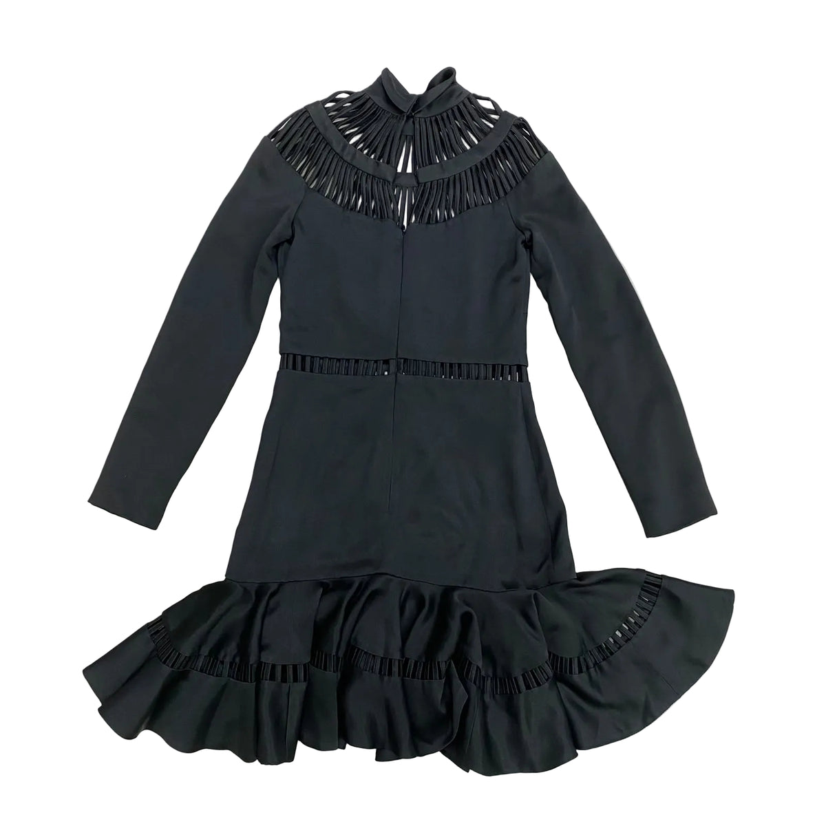 Vestido Reinaldo Lourenço Preto Com Tiras Tam 38 BR