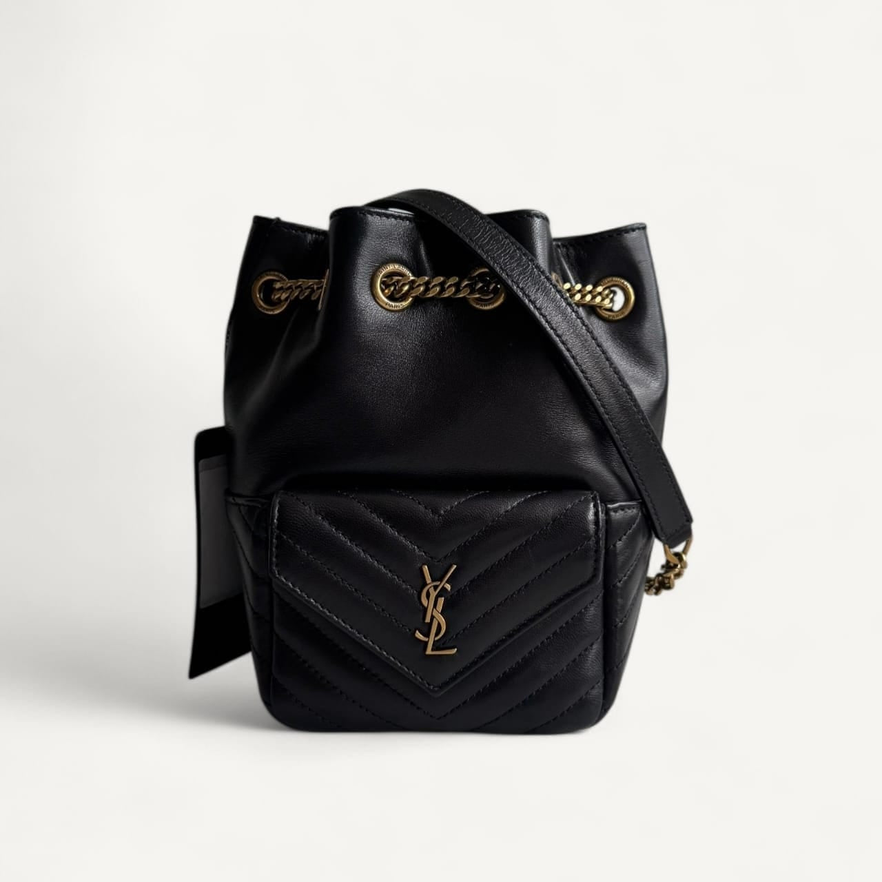 Bolsa Saint Laurent Joe Mini Bucket Preta