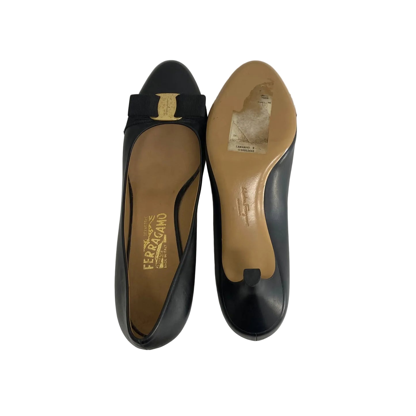Sapato Ferragamo Salto Preto Tam 38,5 Br