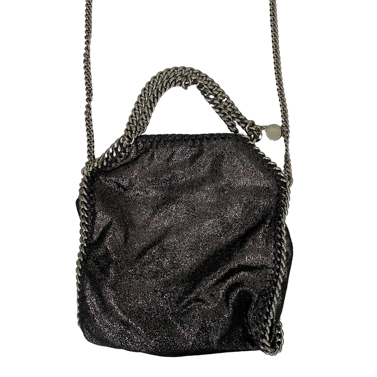 Bolsa Stella McCartney Falabella Preta Com Glitter