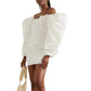 Vestido Jacquemus Manga Bufante Branco Tam 38 Br