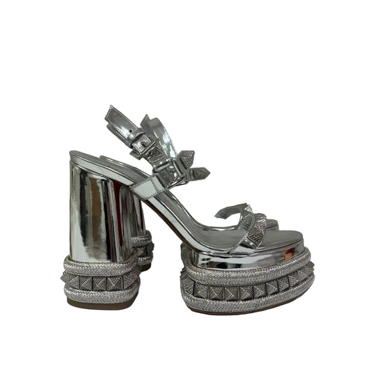 Sandalia Louboutin Prata Com Spikes Tam 34 BR