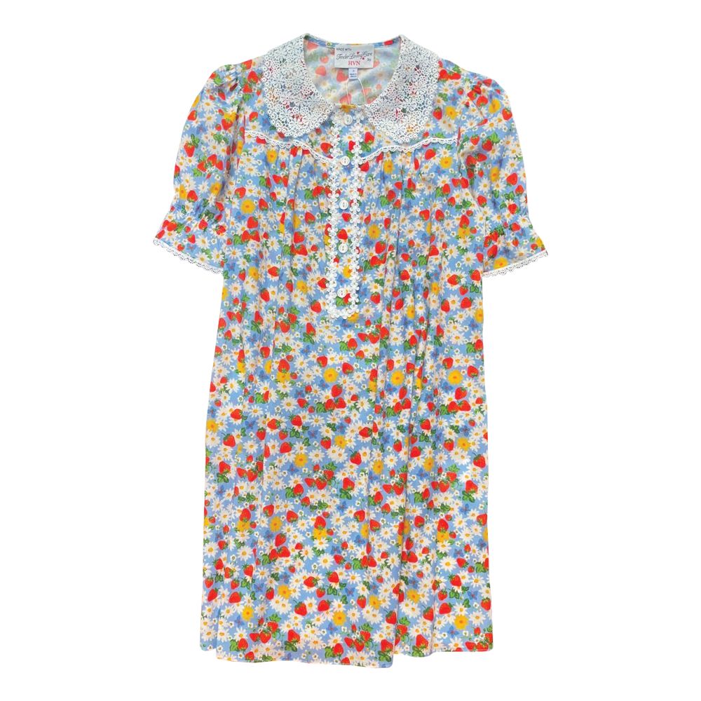 Vestido HVN Flores e Morangos Tam 34 Br