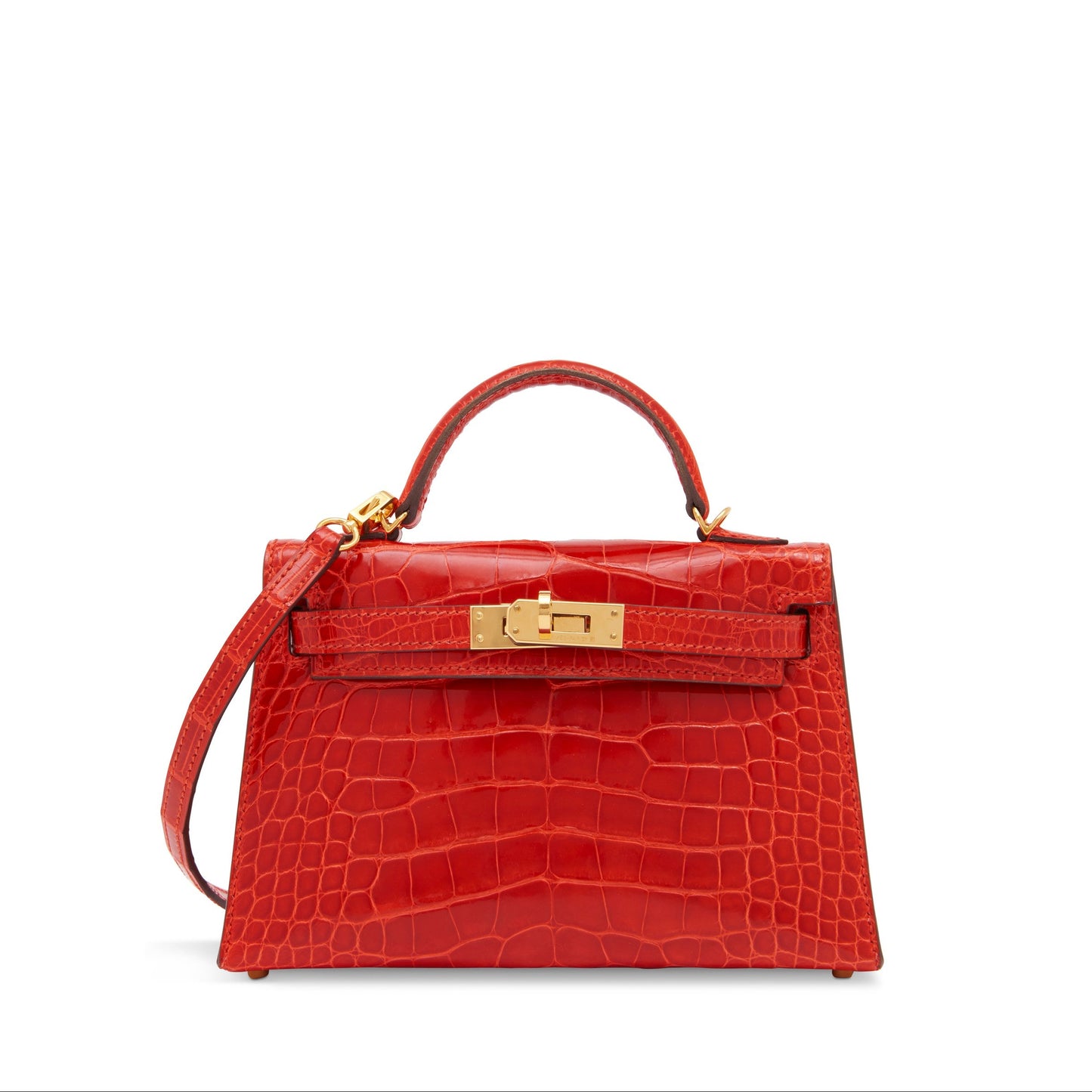 Bolsa Hermes Kelly Croco Vermelha Mini