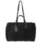 Bolsa Chanel CC Quilted Large Tote Preta