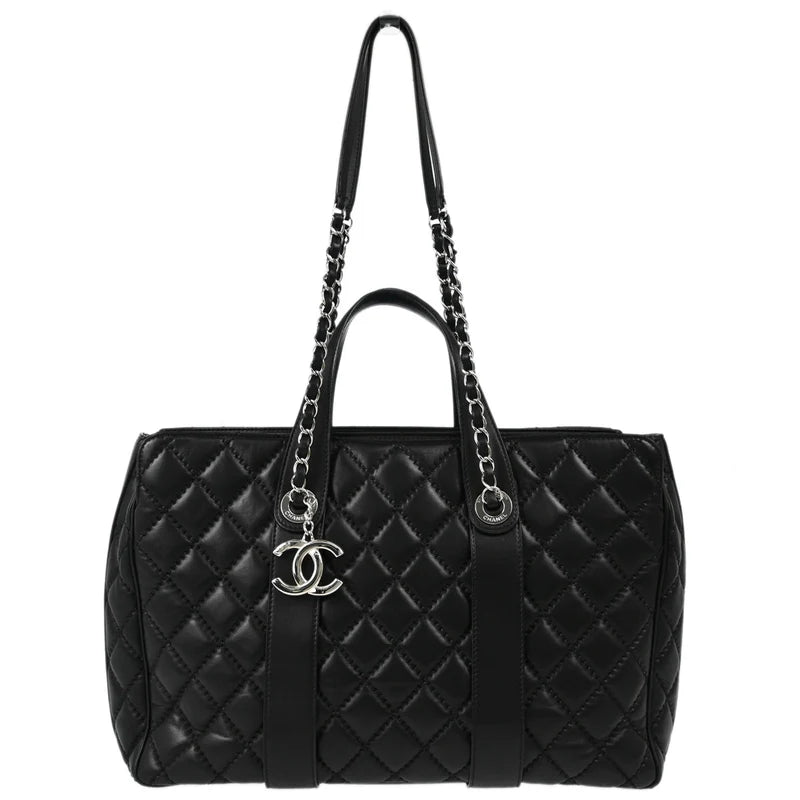 Bolsa Chanel CC Quilted Large Tote Preta