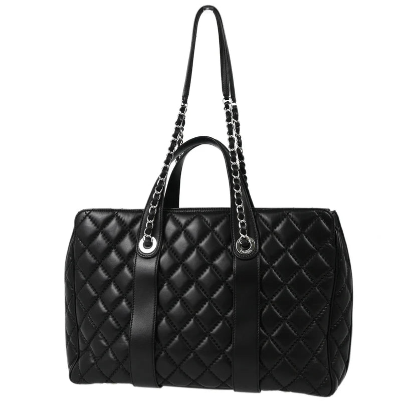 Bolsa Chanel CC Quilted Large Tote Preta