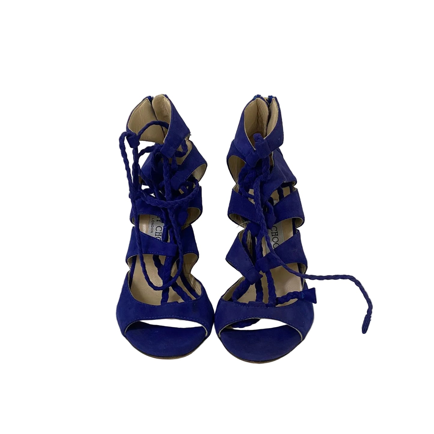 Sandalia Jimmy Choo Tiras Azul TAm 34 Br