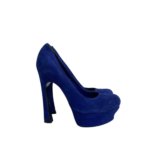 Sapato Saint Laurent Camurça Azul Tam 34 Br