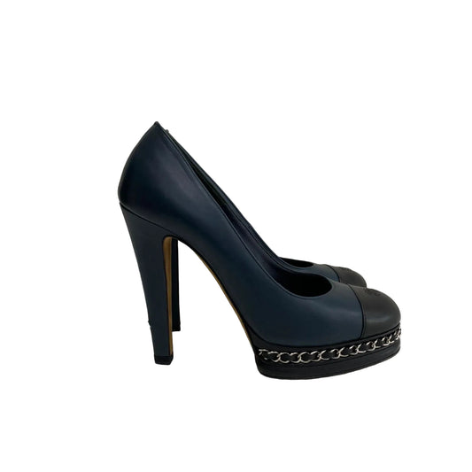 Sapato Chanel Azul Marinho Tam 36 Br