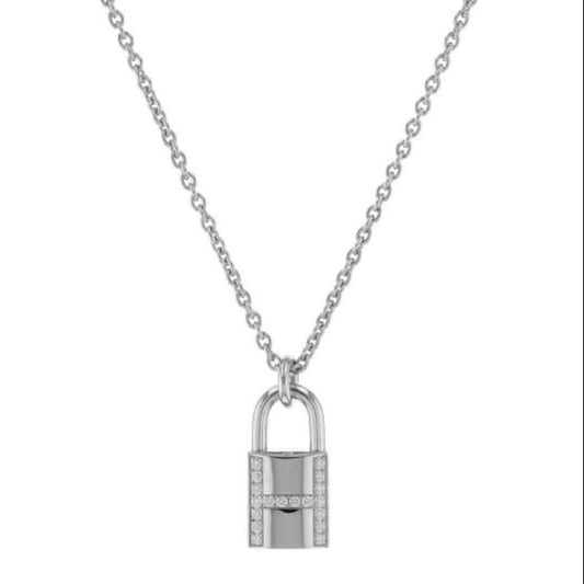 Colar Hermès Cadeado Prata