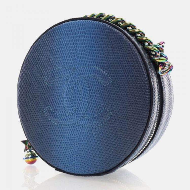 Bolsa Chanel Round As Earth Azul Pequena