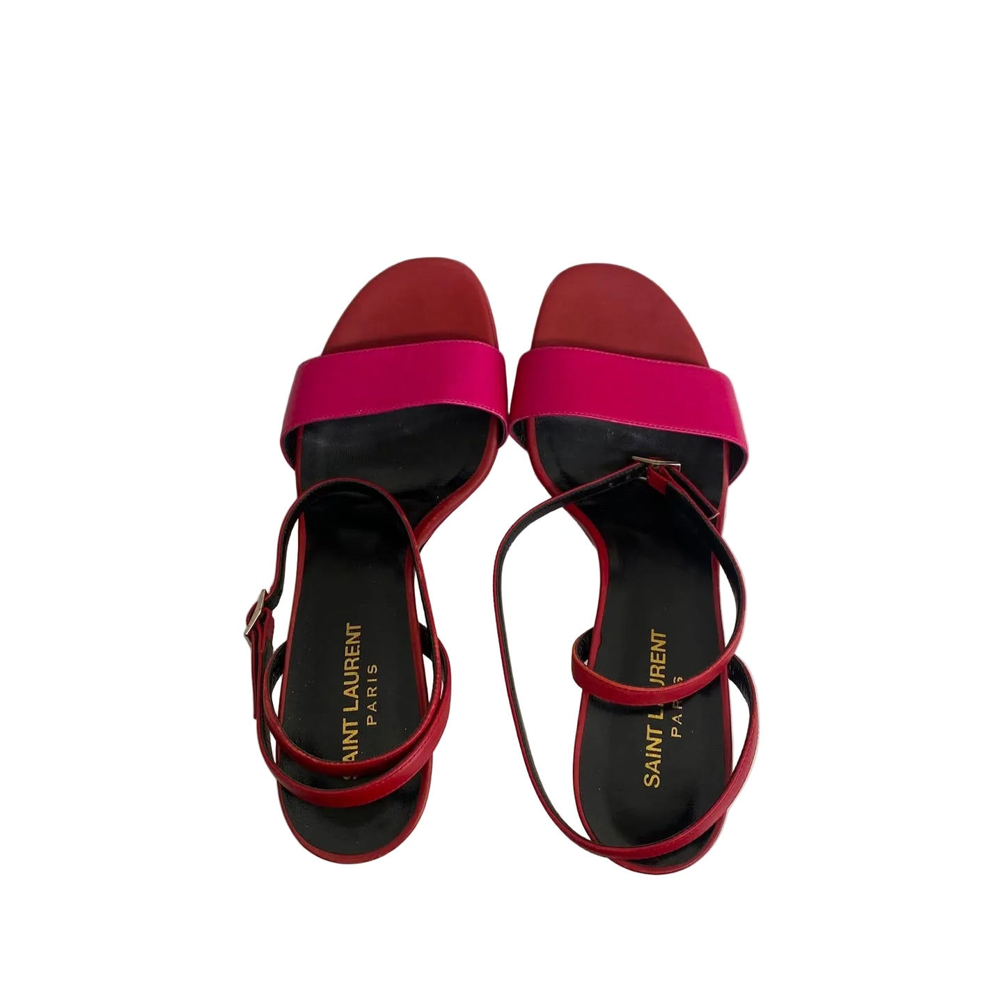 Sandália Saint Laurent Vermelha e Rosa Tam 36 Br